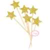 Mini Toppers Estrelas Glitter Dourado